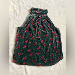 NWOT Loft velvet floral blouse xxsp
